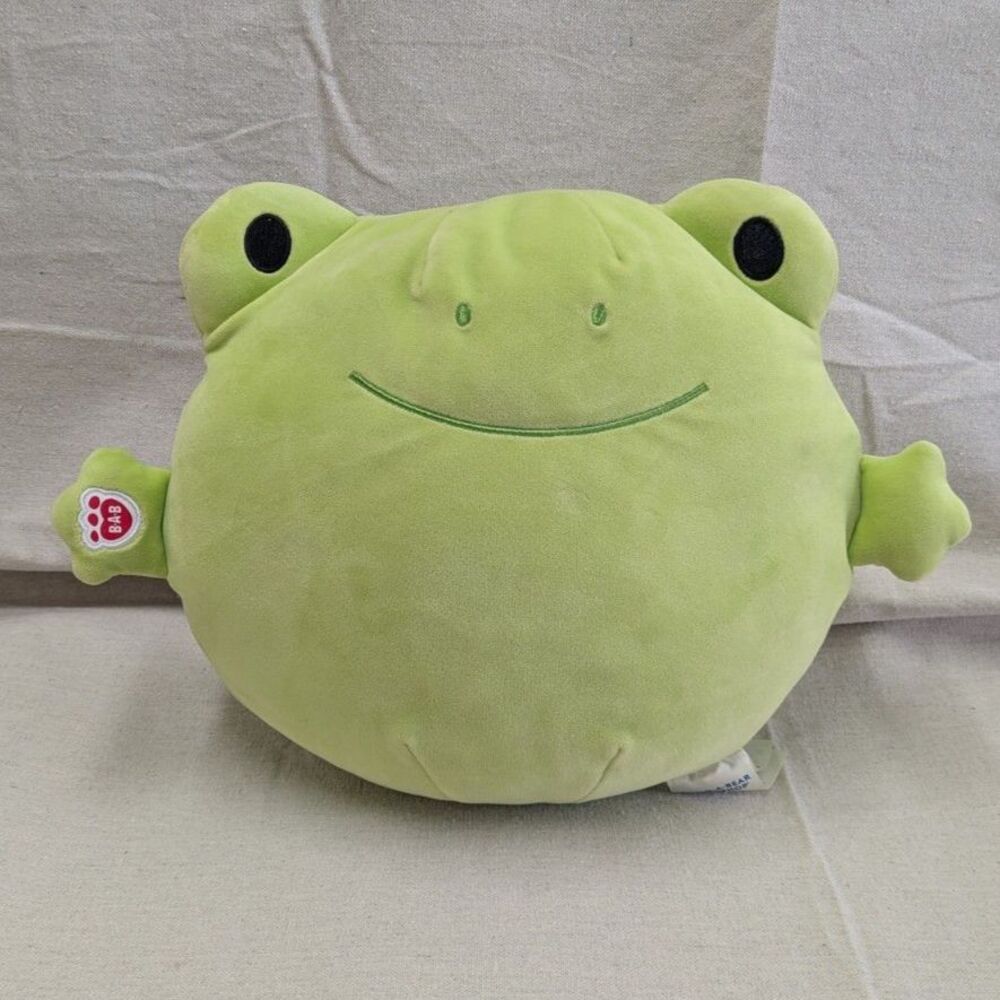 Green Frog Plush Round Squishy Stuffed Animal BAB Paw Build-A-Bear Workshop